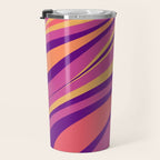 Fluid Vibes Retro Aesthetic Swirl Abstract Mustard Magenta Purple Orange Travel Mug Gallery Image 3