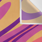 Fluid Vibes Retro Aesthetic Swirl Abstract Mustard Magenta Purple Orange Wall Tapestry Gallery Image 3
