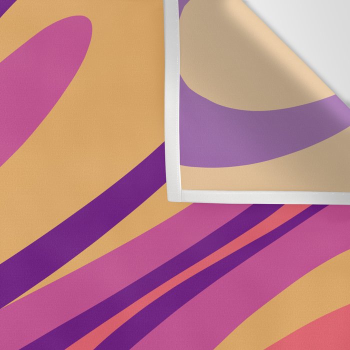 Fluid Vibes Retro Aesthetic Swirl Abstract Mustard Magenta Purple Orange Wall Tapestry Gallery Image 3