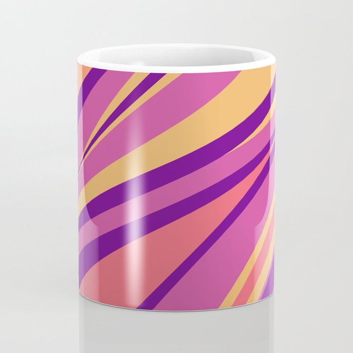 Fluid Vibes Retro Aesthetic Swirl Abstract Mustard Magenta Purple Orange Coffee Mug Gallery Image 4