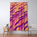 Fluid Vibes Retro Aesthetic Swirl Abstract Mustard Magenta Purple Orange Window Curtain Gallery Image 5