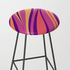 Fluid Vibes Retro Aesthetic Swirl Abstract Mustard Magenta Purple Orange Stool Gallery Image 2