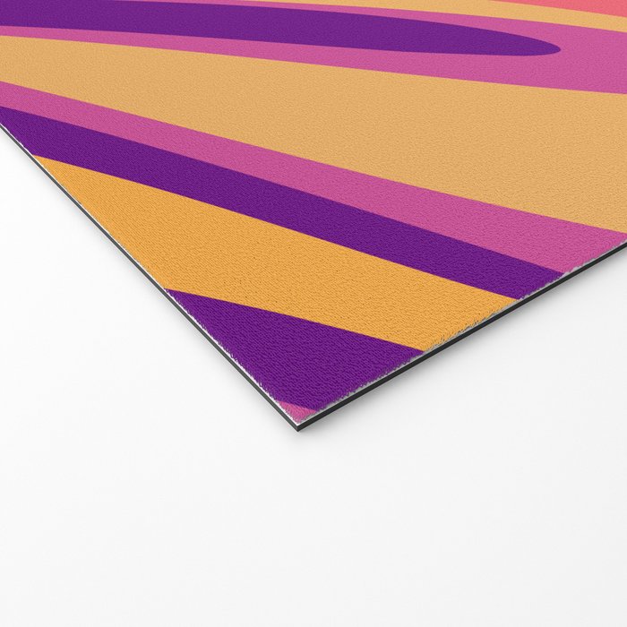Fluid Vibes Retro Aesthetic Swirl Abstract Mustard Magenta Purple Orange Welcome Mat Gallery Image 2