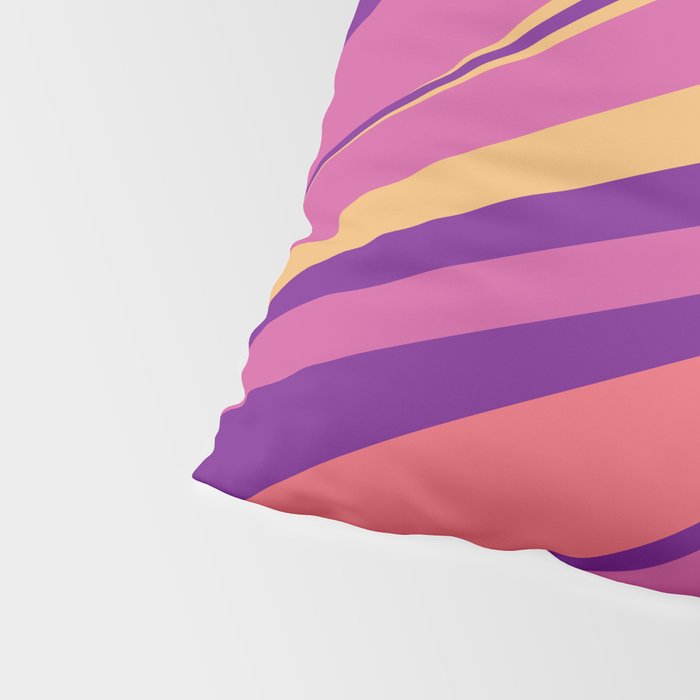 Fluid Vibes Retro Aesthetic Swirl Abstract Mustard Magenta Purple Orange Pillow Sham Gallery Image 4