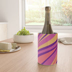 Fluid Vibes Retro Aesthetic Swirl Abstract Mustard Magenta Purple Orange Wine Chiller Gallery Image 4