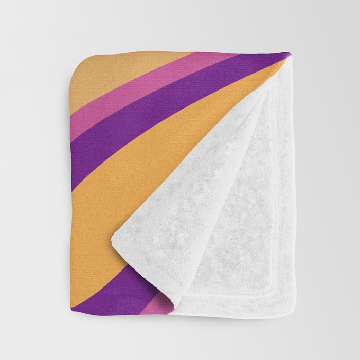Fluid Vibes Retro Aesthetic Swirl Abstract Mustard Magenta Purple Orange Throw Blanket Gallery Image 3