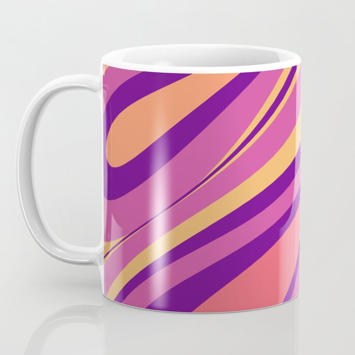 Fluid Vibes Retro Aesthetic Swirl Abstract Mustard Magenta Purple Orange Coffee Mug Gallery Image 3