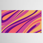 Fluid Vibes Retro Aesthetic Swirl Abstract Mustard Magenta Purple Orange Tablecloth Gallery Image 2