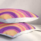 Fluid Vibes Retro Aesthetic Swirl Abstract Mustard Magenta Purple Orange Pillow Sham Gallery Image 3