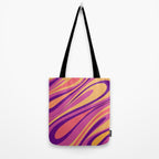 Fluid Vibes Retro Aesthetic Swirl Abstract Mustard Magenta Purple Orange Tote Bag Gallery Image 2