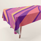 Fluid Vibes Retro Aesthetic Swirl Abstract Mustard Magenta Purple Orange Tablecloth Gallery Image 1