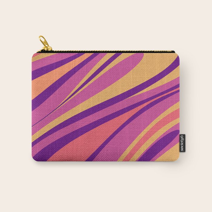 Fluid Vibes Retro Aesthetic Swirl Abstract Mustard Magenta Purple Orange Carry All Pouch Gallery Image 1