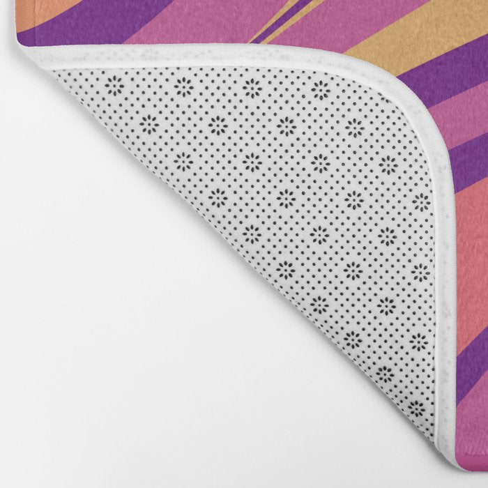 Fluid Vibes Retro Aesthetic Swirl Abstract Mustard Magenta Purple Orange Bath Mat Gallery Image 2