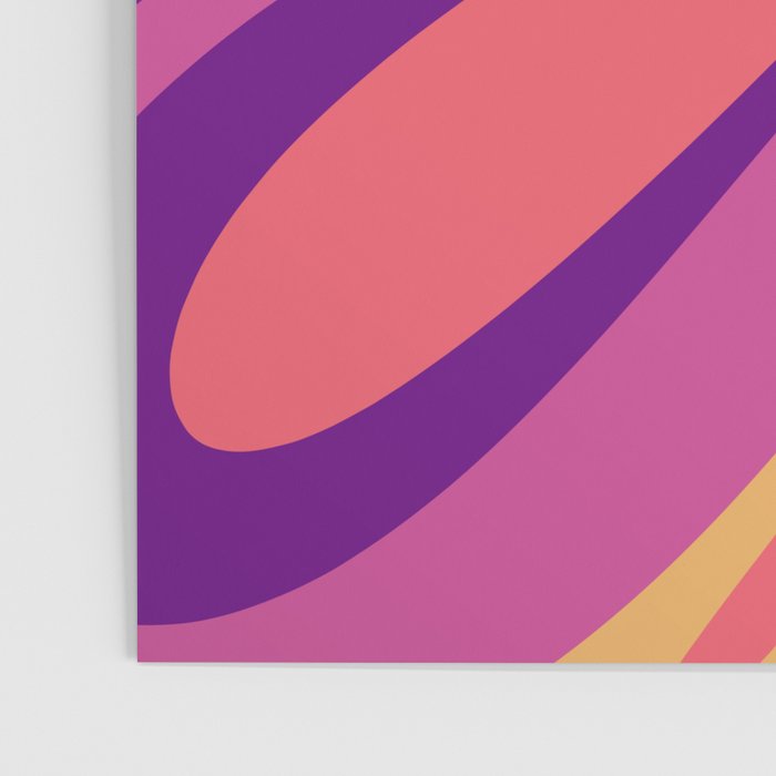 Fluid Vibes Retro Aesthetic Swirl Abstract Mustard Magenta Purple Orange Poster Gallery Image 3