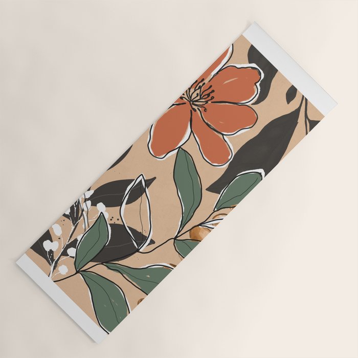 Elegant Botanical Line Art 2 Yoga Mat Gallery Image 1