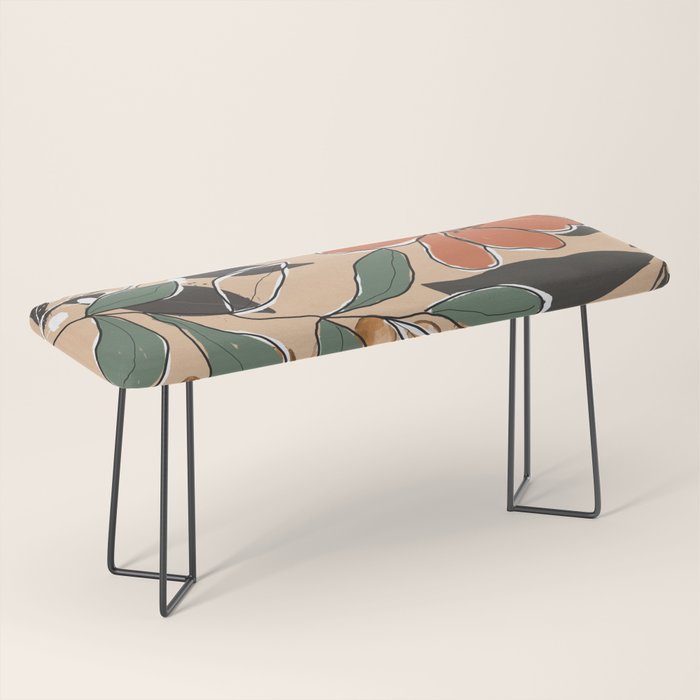 Elegant Botanical Line Art 2 Bench Gallery Image 1
