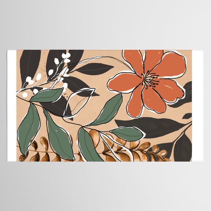 Elegant Botanical Line Art 2 Tablecloth Gallery Image 2