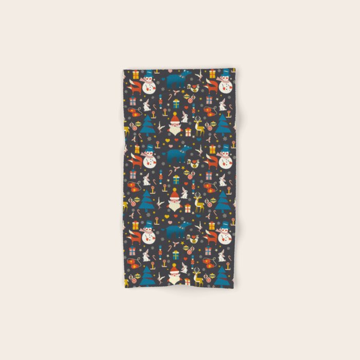 Christmas symbols pattern Bath Towel Gallery Image 1