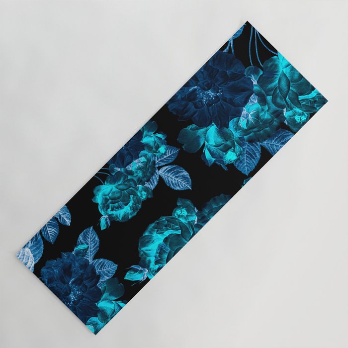 Flora temptation - moonlit blue Yoga Mat Gallery Image 1