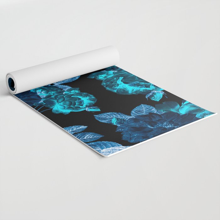 Flora temptation - moonlit blue Yoga Mat Gallery Image 2
