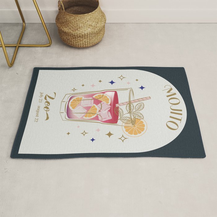 Mojito Cocktail Zodiac Sign Rug Gallery Image 1