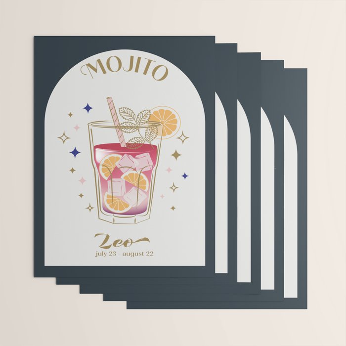 Mojito Cocktail Zodiac Sign Wrapping Paper Gallery Image 3