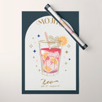 Mojito Cocktail Zodiac Sign Wrapping Paper Gallery Image 1