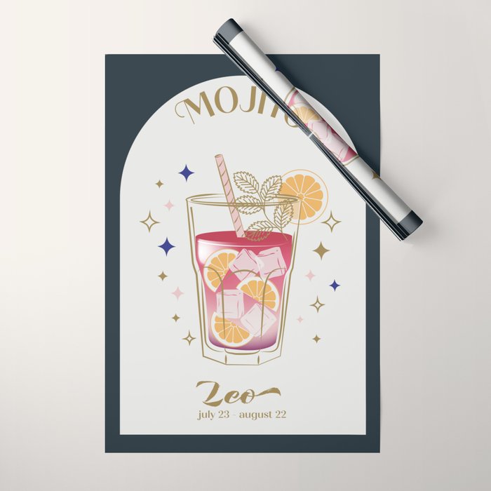 Mojito Cocktail Zodiac Sign Wrapping Paper Gallery Image 1