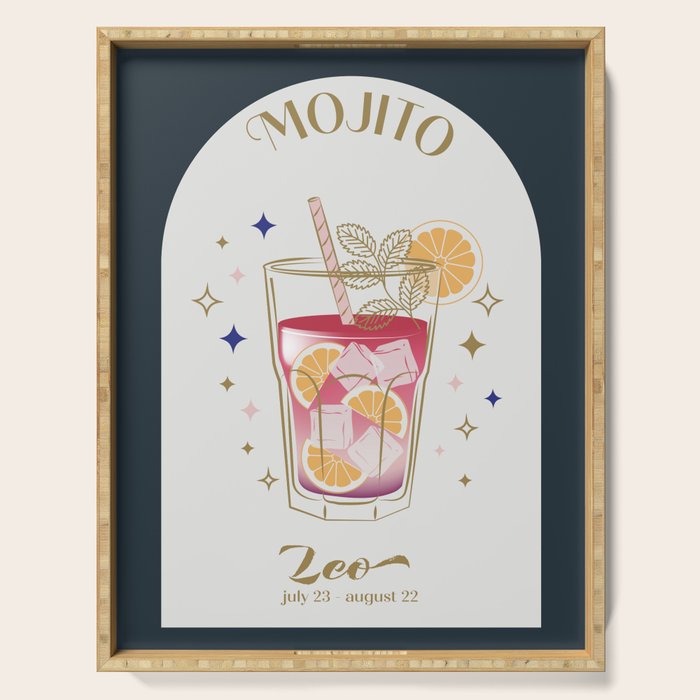 Mojito Cocktail Zodiac Sign Serving Tray Gallery Image 1