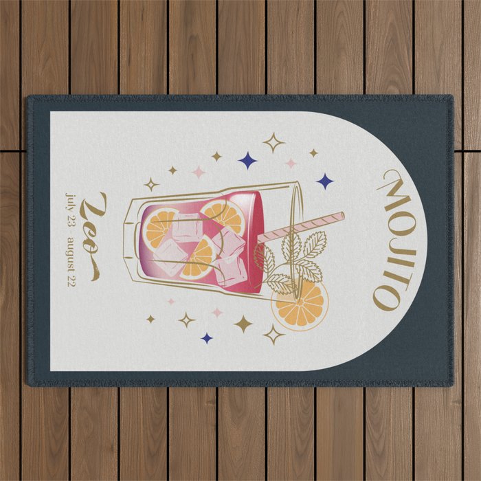 Mojito Cocktail Zodiac Sign Outdoor Rug Gallery Image 1