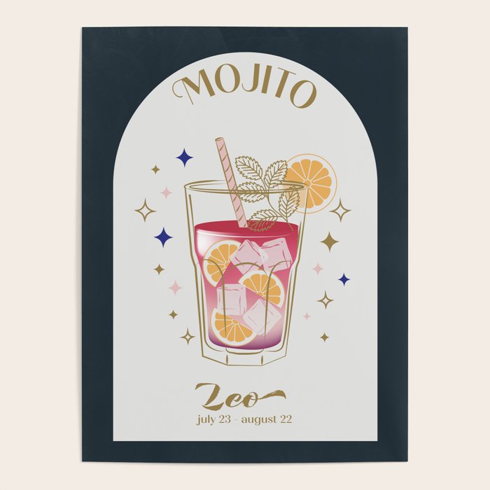Mojito Cocktail Zodiac Sign Poster Gallery Image 4