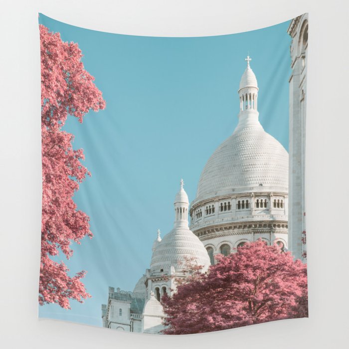 Infra Paris - Sacre Coeur Basilica, Travel Photography Wall Tapestry Gallery Image 1