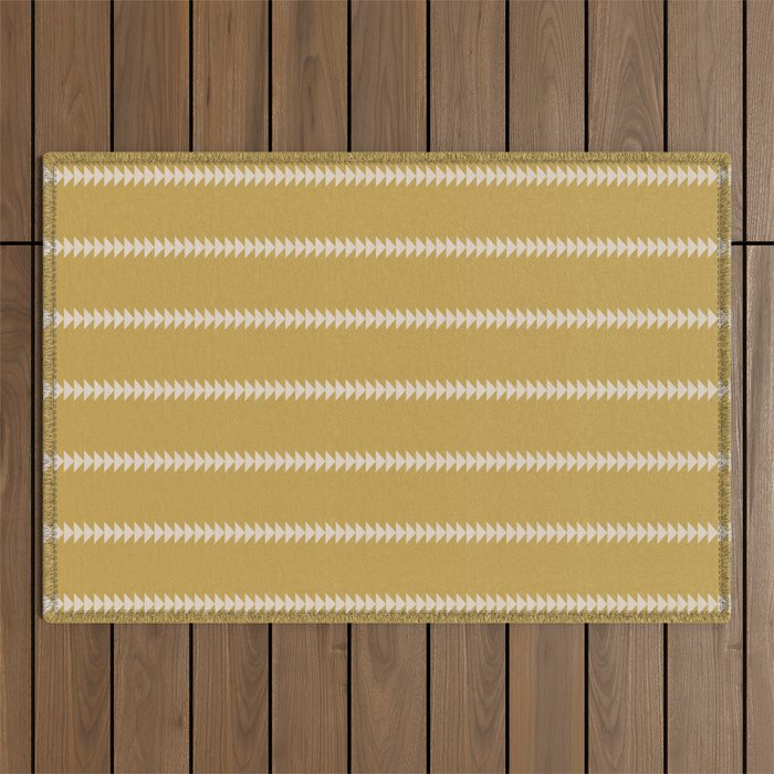 Minimal Triangles - Ochre Yellow Outdoor Rug Gallery Image 1