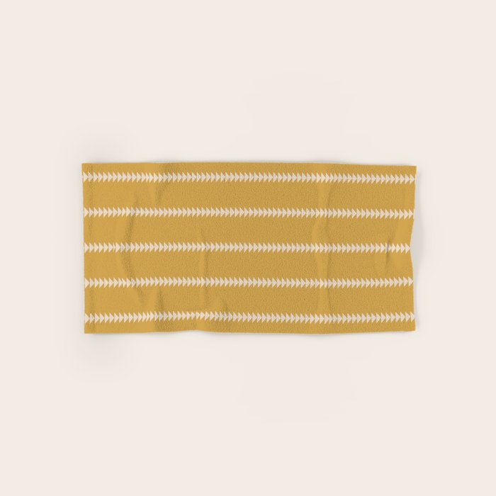 Minimal Triangles - Ochre Yellow Bath Towel Gallery Image 1