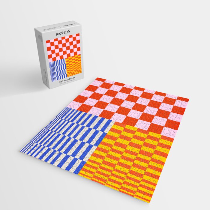 Retro Checkerboard Collage 03 Jigsaw Puzzle Gallery Image 2