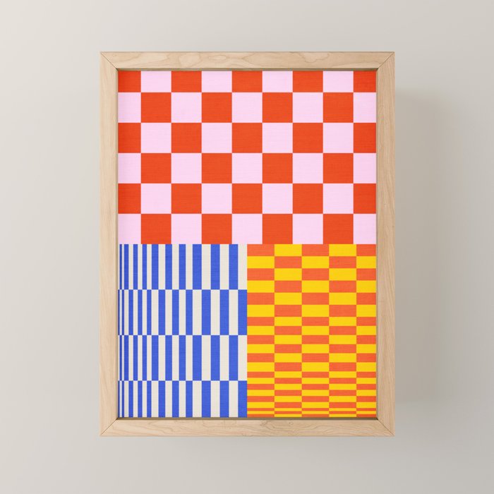 Retro Checkerboard Collage 03 Mini Art Print Gallery Image 1