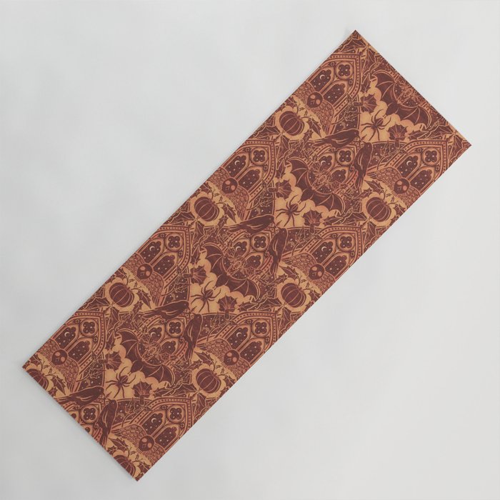 Gothic Halloween Damask - spiced pumpkin  Yoga Mat Gallery Image 1
