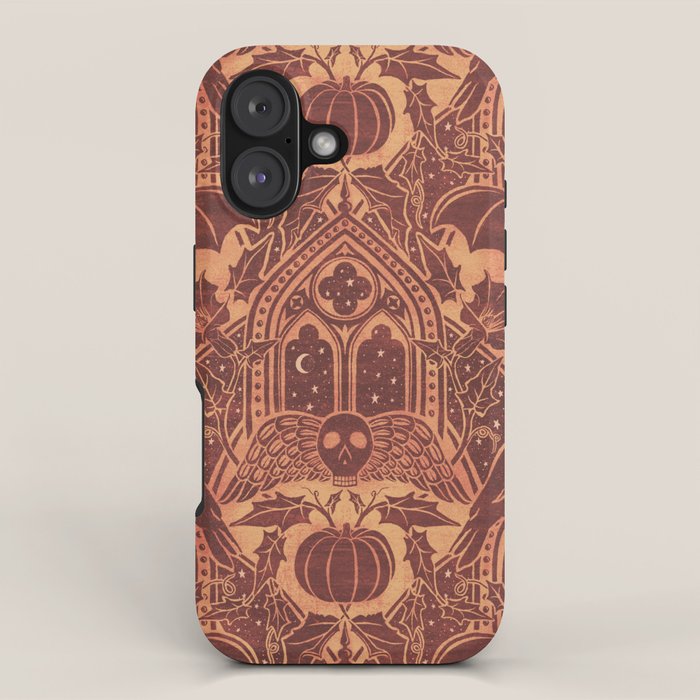 Gothic Halloween Damask - spiced pumpkin  iPhone Case Gallery Image 1