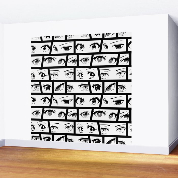 Anime eye cartoon comic art pattern Wall Mural Gallery Image 2