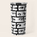 Anime eye cartoon comic art pattern Travel Mug Gallery Image 1