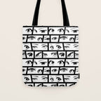Anime eye cartoon comic art pattern Tote Bag Gallery Image 1