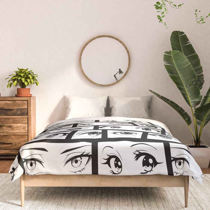 Anime eye cartoon comic art pattern Comforter Gallery Image 3