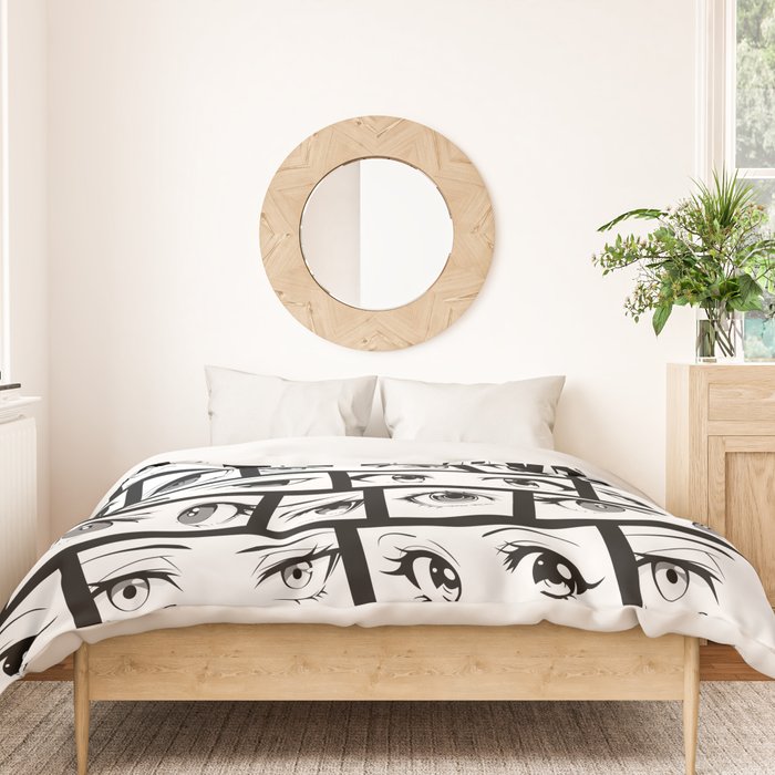 Anime eye cartoon comic art pattern Duvet Cover Gallery Image 3