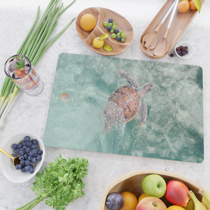 sea turtle iv - reunion island Cutting Board Gallery Image 2