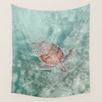 sea turtle iv - reunion island Wall Tapestry Gallery Image 4