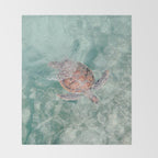 sea turtle iv - reunion island Throw Blanket Gallery Image 2