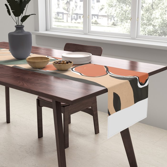 Elegant Botanical Line Art 2 Table Runner Gallery Image 2