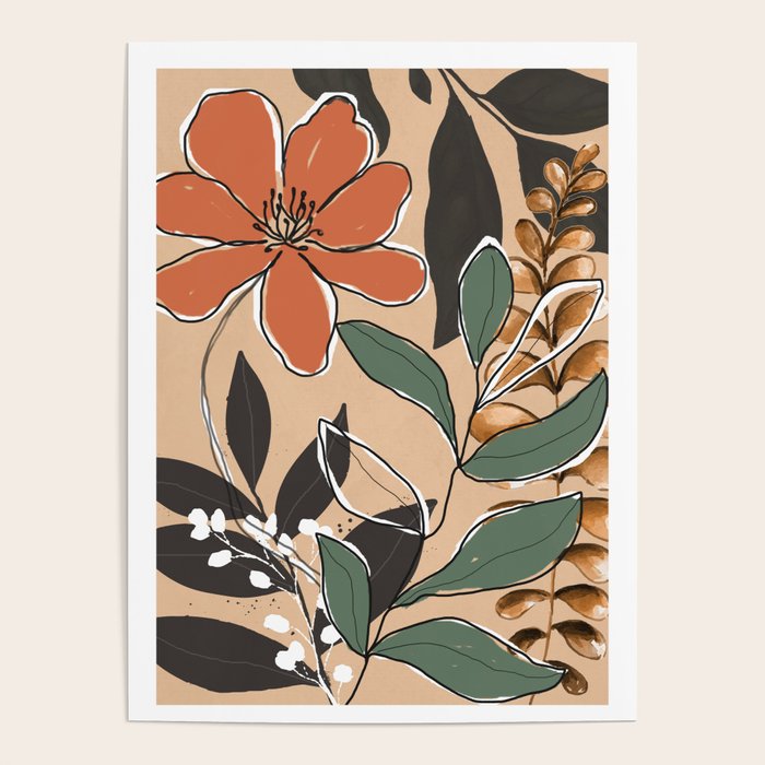 Elegant Botanical Line Art 2 Poster Gallery Image 4