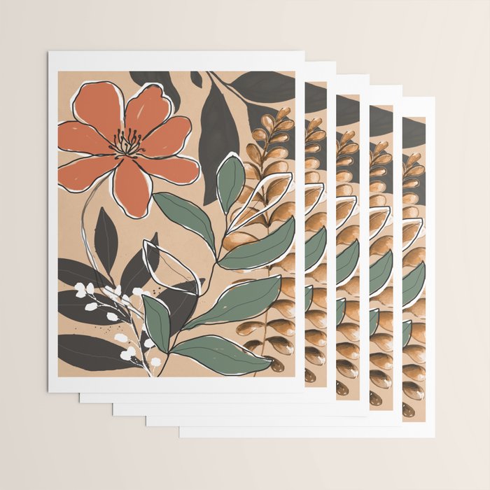 Elegant Botanical Line Art 2 Wrapping Paper Gallery Image 3