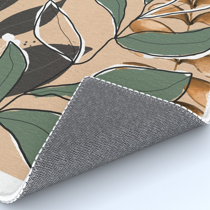 Elegant Botanical Line Art 2 Rug Gallery Image 4